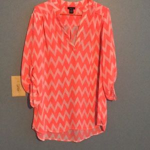 Hot pink and white blouse